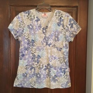 White Cross Scrub Top